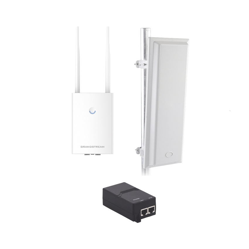 Kit de radio GWN7605LR con antena TXS25619DP, para amplia cobertura de WiFi en 90º, frecuencia (2.4 a 2.5 GHz) y (5.1 a 6.5 GHz), 1.27 Gbps y administración desde la nube gratuita