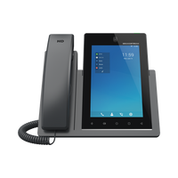 Teléfono IP Android 11, 16 líneas SIP con 16 cuentas, pantalla táctil  7", puertos Gigabit, Wi-Fi, Bluetooth, PoE, codec Opus, IPV4/IPV6 con gestión en la nube GDMS