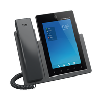 Teléfono IP Android 11, 16 líneas SIP con 16 cuentas, pantalla táctil  7", puertos Gigabit, Wi-Fi, Bluetooth, PoE, codec Opus, IPV4/IPV6 con gestión en la nube GDMS