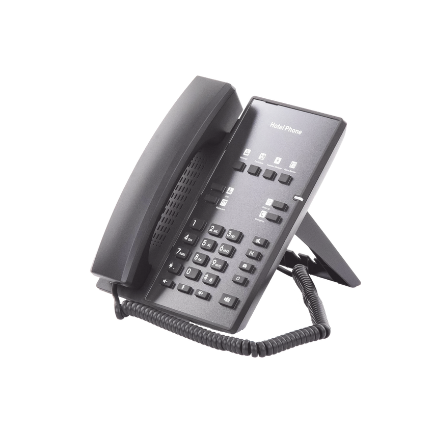 Teléfono IP para Hotelería, profesional con 8 teclas programables para servicio rápido, plantilla personalizable con PoE