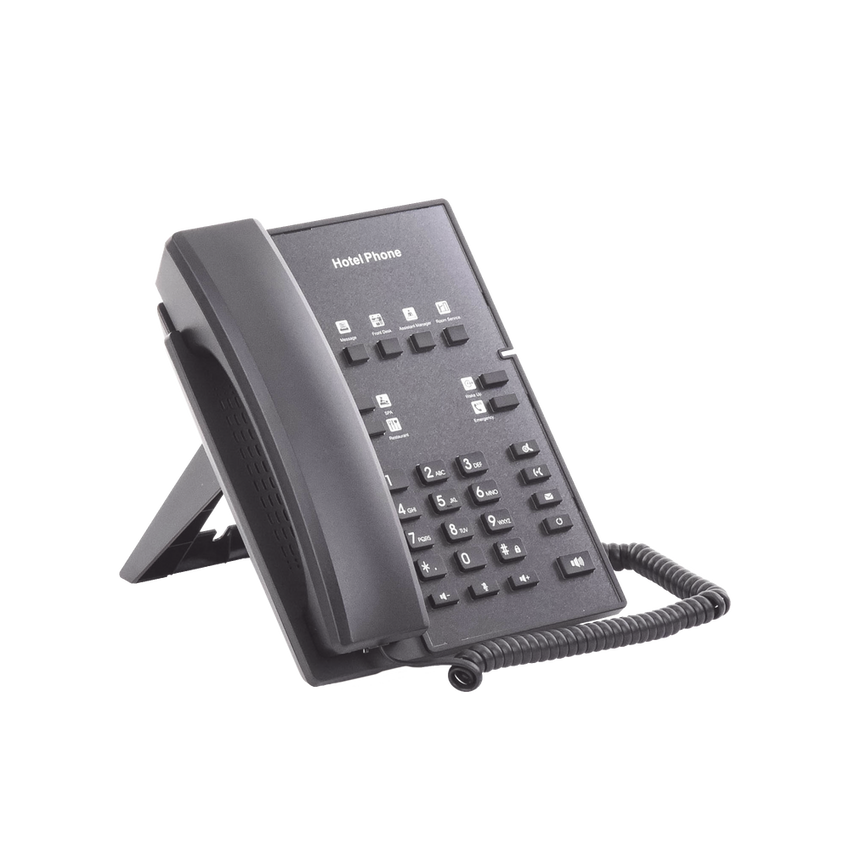 Teléfono IP para Hotelería, profesional con 8 teclas programables para servicio rápido, plantilla personalizable con PoE