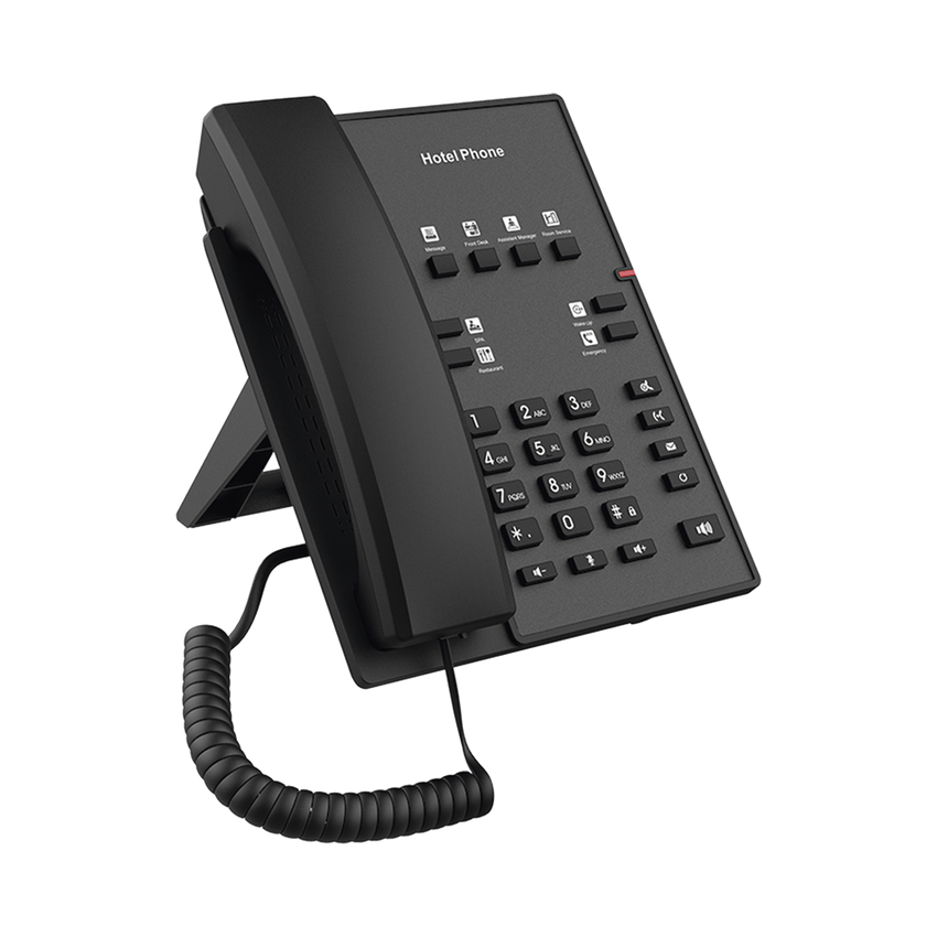 Teléfono IP para Hotelería, profesional con 8 teclas programables para servicio rápido, plantilla personalizable con PoE