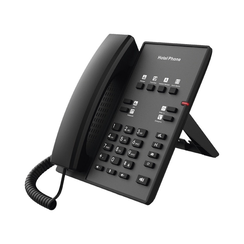 Teléfono IP para Hotelería, profesional con 8 teclas programables para servicio rápido, plantilla personalizable con PoE