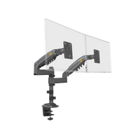 Montaje de Escritorio articulado para 2 monitores de 17 a 27" /  Soporta hasta 9kg por monitor / Vesa 75 x 75 / 100 x 100 / Acero / Rotación: 360°