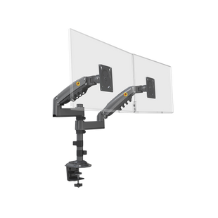 Montaje de Escritorio articulado para 2 monitores de 17 a 27" /  Soporta hasta 9kg por monitor / Vesa 75 x 75 / 100 x 100 / Acero / Rotación: 360°