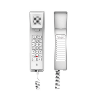 Teléfono IP profesional para Hotelería, montaje en pared,  teclado numérico estándar, conferencia de 3 vías, Opus y PoE.