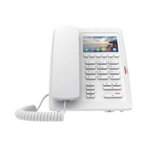 (H5W Color Blanco)Teléfono IP WiFi para Hotelería, profesional de gama alta con pantalla LCD de 3.5 pulgadas a color, 6 teclas programables para servicio rápido (Hotline) PoE