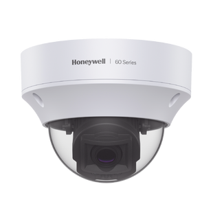 Domo IP 5 MP / Lente Mot. 7 a 22 mm / Exterior / 50 mts IR / H.265 / NDAA / ONVIF / IP67 / IK10 / Detección Sabotaje / Movimiento / Rostros / Intrusión / Merodeo / Objeto Abandonado / Alarmas y Audio I/O / PoE / Serie 60 / Honeywell Security