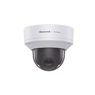 Domo IP 8 MP / Lente Mot. 3.6  a 11 mm / H.265 / NDAA / ONVIF / IK10 / WDR 130 dB / IA Avanzado Detección Sabotaje / Movimiento / Rostros / Intrusión / Merodeo / Objeto Abandonado / Alarma y Audio I/O / PoE / Serie 70 / Honeywell Security