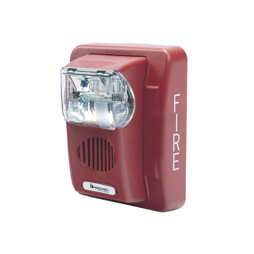 Sirena Estrobo, 12 Vcd, Multi-Candela 15 hasta 110 cd, Montaje En Pared, Color Rojo, Serie HEC3 (0500-05980) Hochiki