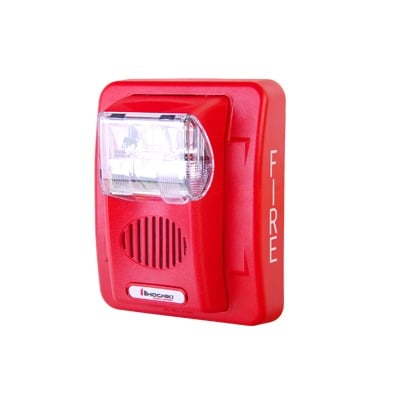 Sirena Estrobo, 12 Vcd, Multi-Candela 15 hasta 110 cd, Montaje En Pared, Color Rojo, Serie HEC3 (0500-05980) Hochiki