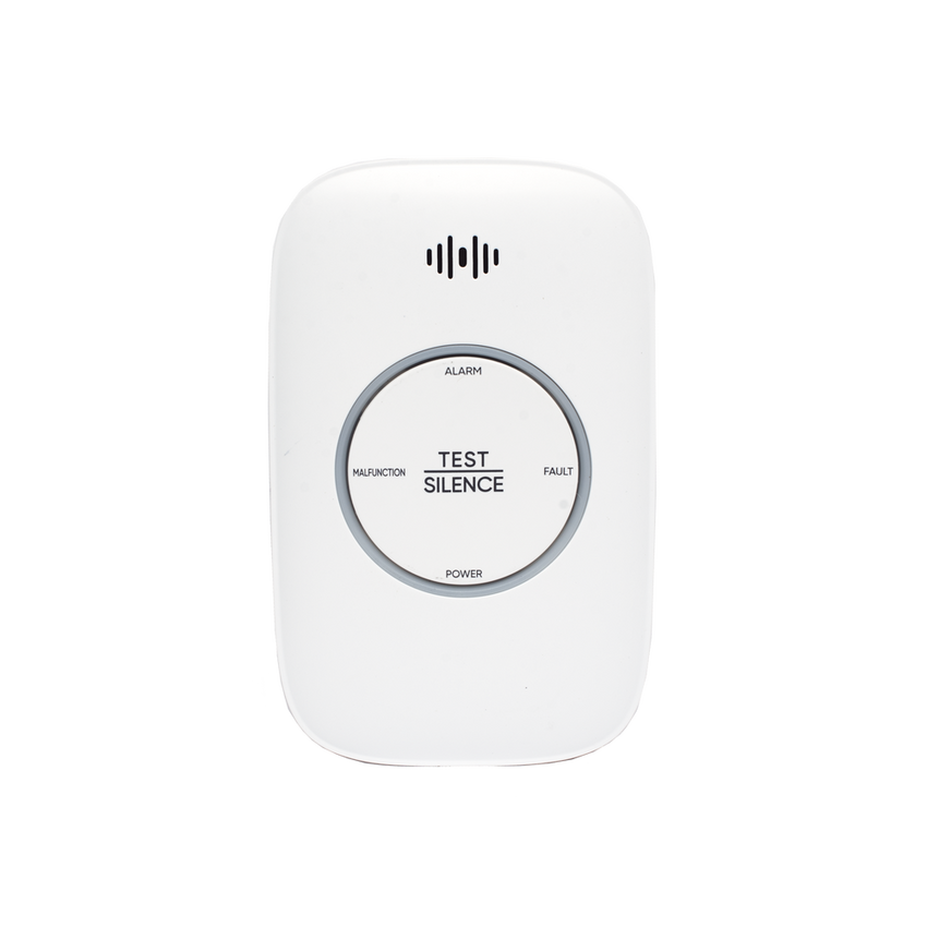 (HikFire) Detector de Gas Natural Metano (CH4) / Alarma Temprana / Salida para cierre de Válvula y/o  activación de Ventilador / Protección IP30 / Alarma de 70dB a 115dB a 1 metro de distancia