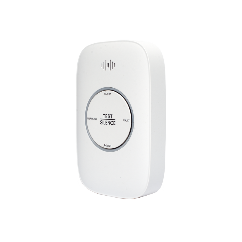 (HikFire) Detector de Gas Natural Metano (CH4) / Alarma Temprana / Salida para cierre de Válvula y/o  activación de Ventilador / Protección IP30 / Alarma de 70dB a 115dB a 1 metro de distancia