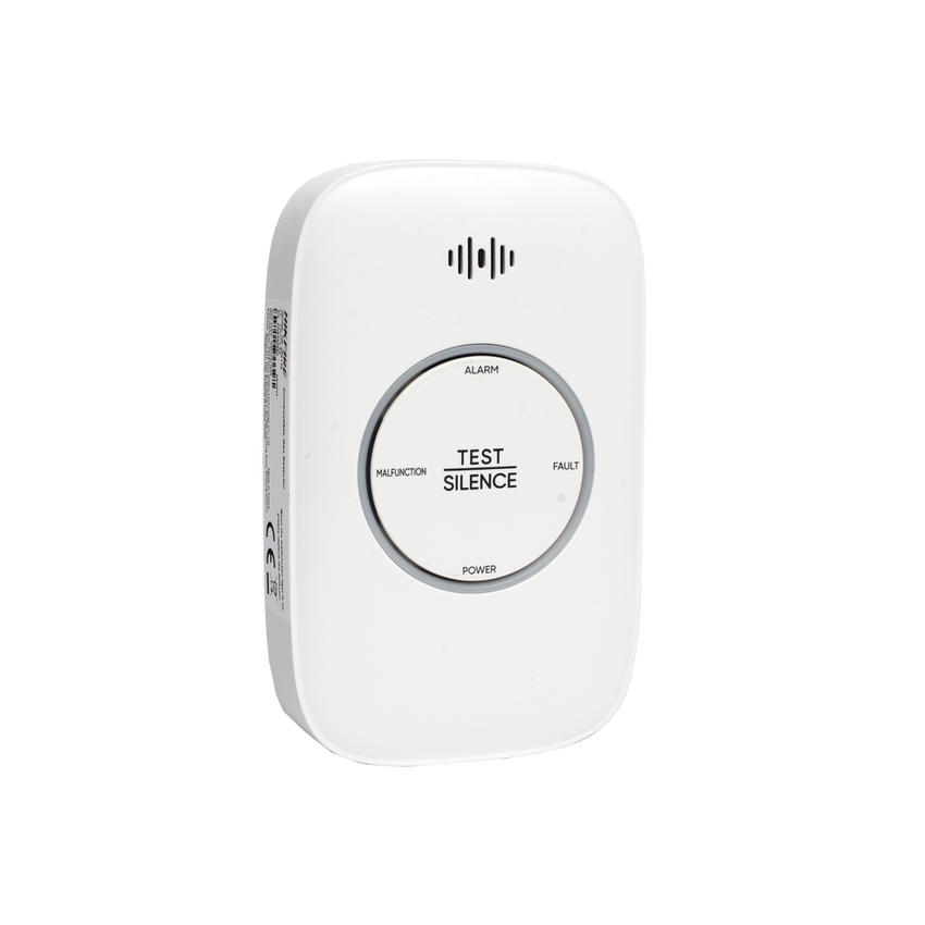 (HikFire) Detector de Gas Natural Metano (CH4) / Alarma Temprana / Salida para cierre de Válvula y/o  activación de Ventilador / Protección IP30 / Alarma de 70dB a 115dB a 1 metro de distancia