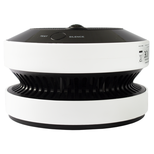 (HikFire) Mini Fisheye IP 4 Megapixel con Detector de Humo Puntual  / Autónomo / Entrada y Salida de Alarma / 15 mts IR / PoE / WDR 120 dB / Alarma de 85 dB / MicroSD 128GB / Compatible con Hik-Connect