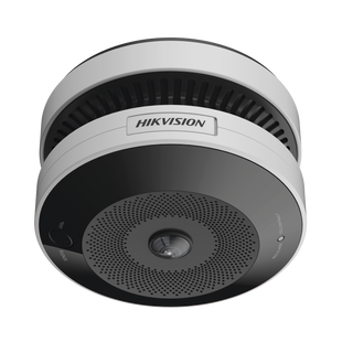 (HikFire) Mini Fisheye IP 4 Megapixel con Detector de Humo Puntual  / Autónomo / Entrada y Salida de Alarma / 15 mts IR / PoE / WDR 120 dB / Alarma de 85 dB / MicroSD 128GB / Compatible con Hik-Connect