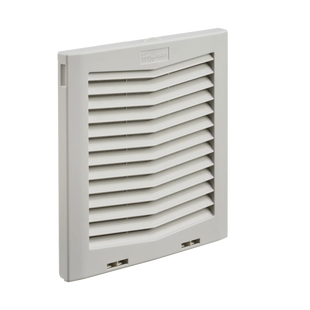 Rejilla de Escape Para Ventilador con Filtro HG, Protección IP54, Compatible con Ventiladores HF10 de 10 in, De Plástico, Color Gris Claro