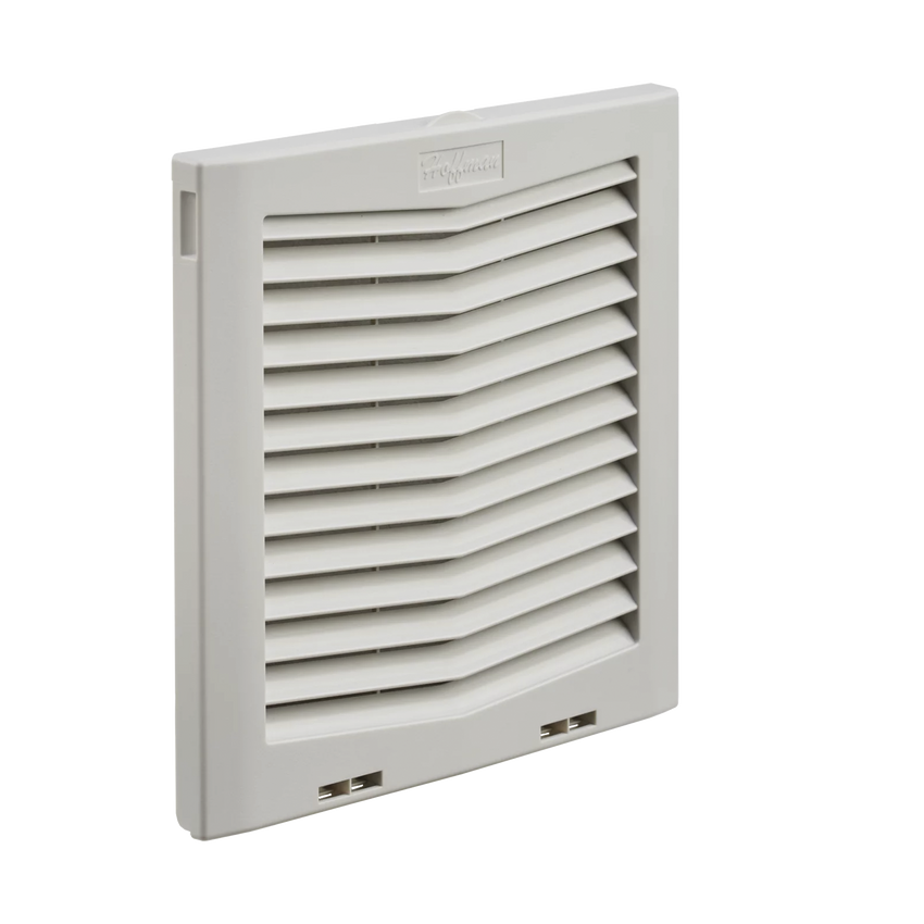 Rejilla de Escape Para Ventilador con Filtro HG, Protección IP54, Compatible con Ventiladores HF10 de 10 in, De Plástico, Color Gris Claro