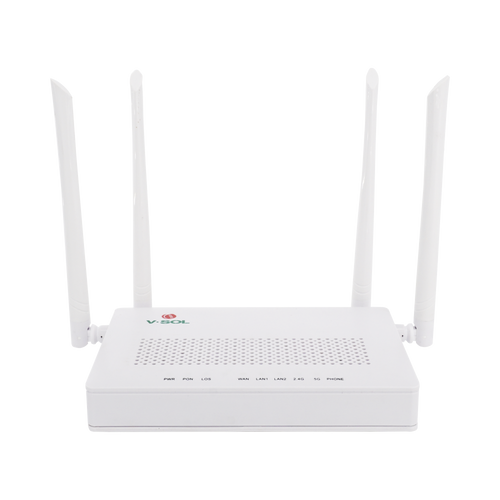 ONU Dual G/EPON con Wi-Fi AC de doble banda, 1 puerto SC/UPC + 2 puertos LAN Gigabit + 1 puerto FXS