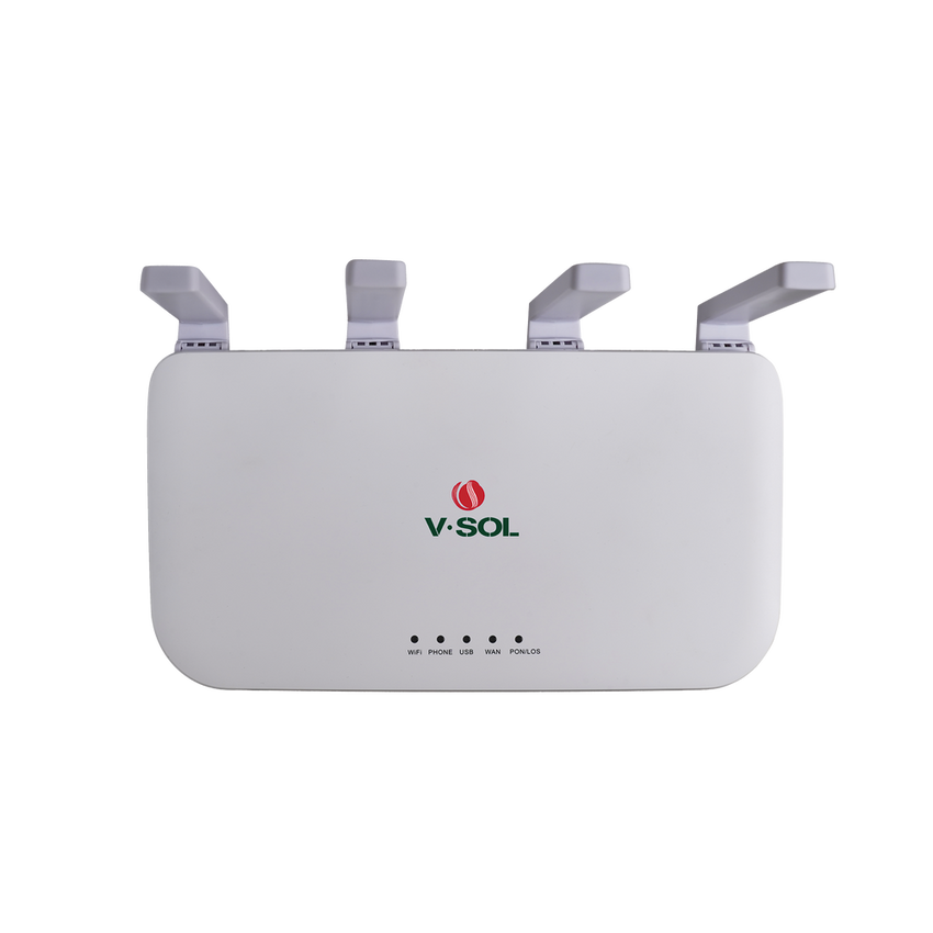 ONU DualMode EPON/GPON / Wi-Fi 6 / 1 Puerto FXS / 4 Puertos Gigabit / 1 Puerto USB / 1 Puerto SC/UPC
