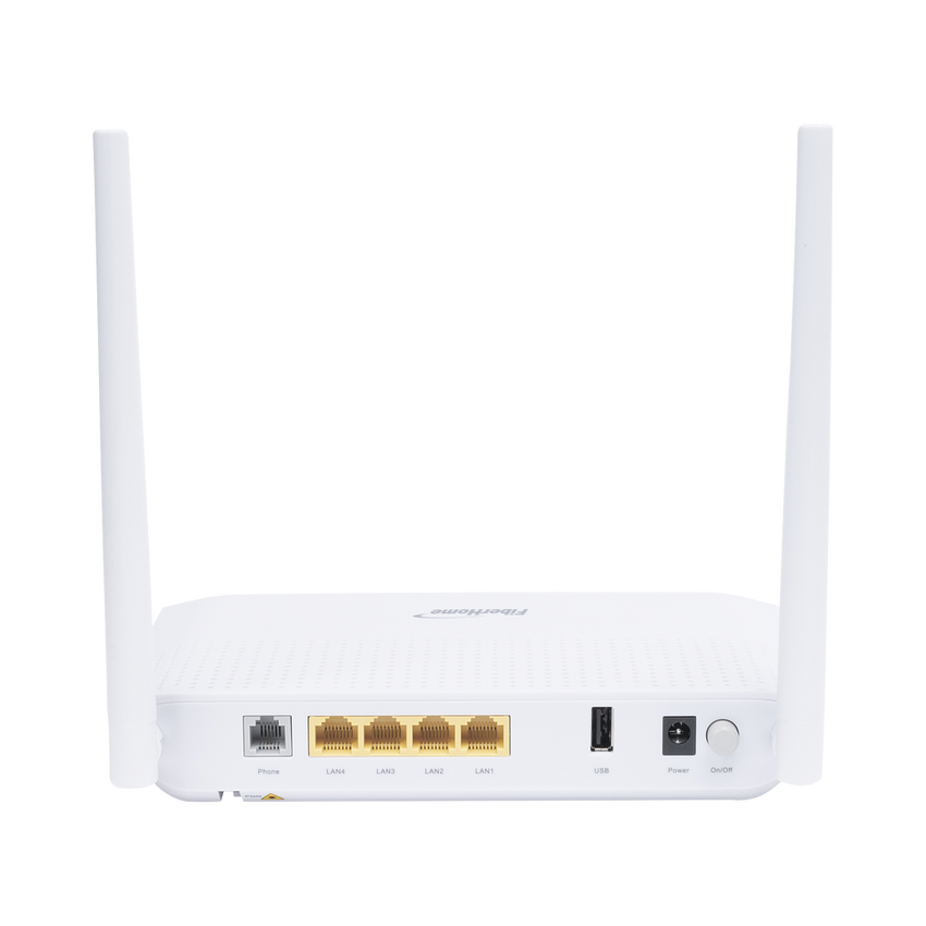 ONU GPON WiFi (2.4/5 GHz), 2 Antenas de 5 dBi, Compatible con OLTs de Terceros, MIMO 2x2, 4 puertos Gigabit + 1 POTS + USB, conector SC/UPC, (Gestión WAN desde la Interfaz de la ONU)