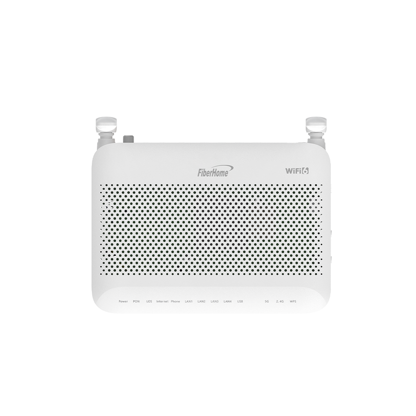 ONU GPON WiFi (2.4/5 GHz), 2 antenas de 5 dBi, Compatible con OLT de Terceros, MIMO 2x2, 4 puertos Gigabit + 1 POTS + USB, conector SC/UPC (Gestión WAN desde la Interfaz de la ONU)