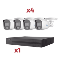 [Kit] DVR 4 Canales TurboHD + 1 Canal IP / 2 Megapixel (1080pLite) / AcuSense Lite / Audio por coaxitron / 1 Bahia de disco duro / 4 Cámaras 2 Megapixel tipo Bala / ColorVu Lite + Microfono Integrado