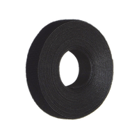Rollo de Cinta de Contacto, de 15 Pies (4.5m) de Largo, 19.1 mm de Ancho, Color Negro