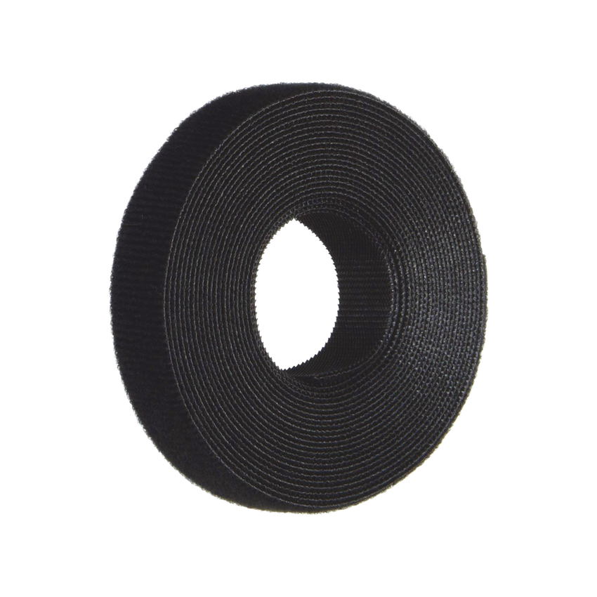 Rollo de Cinta de Contacto, de 15 Pies (4.5m) de Largo, 19.1 mm de Ancho, Color Negro