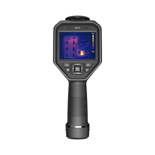 M31 - Cámara Termográfica Portátil Dual / Lente Térmico 9.7 mm (384 x 288) / Lente Óptico (8 Megapixel) / WiFi / IP54 / Ranura MicroSD hasta 64 Gb  / Hasta 5 Horas de Funcionamiento Continuo