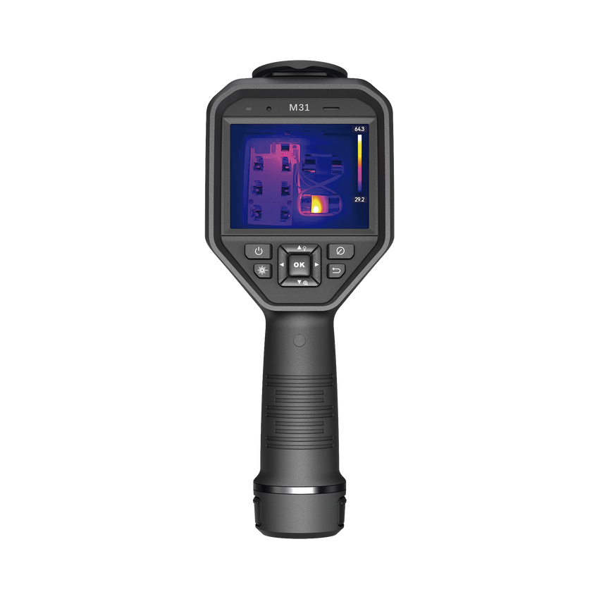 M31 - Cámara Termográfica Portátil Dual / Lente Térmico 9.7 mm (384 x 288) / Lente Óptico (8 Megapixel) / WiFi / IP54 / Ranura MicroSD hasta 64 Gb  / Hasta 5 Horas de Funcionamiento Continuo