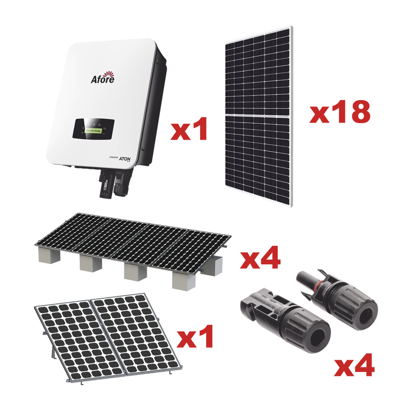 Kit Solar Interconexion  / 9kW  220Vca / Inversor AFORE / Montaje Incluido