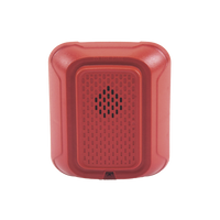 Sirena para Montaje en Pared, 12 a 24 Vcc, Color Rojo, Nuevo Diseño Moderno y Elegante y Menor Consumo de Corriente