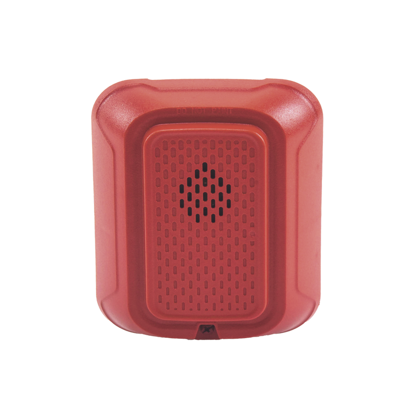 Sirena para Montaje en Pared, 12 a 24 Vcc, Color Rojo, Nuevo Diseño Moderno y Elegante y Menor Consumo de Corriente