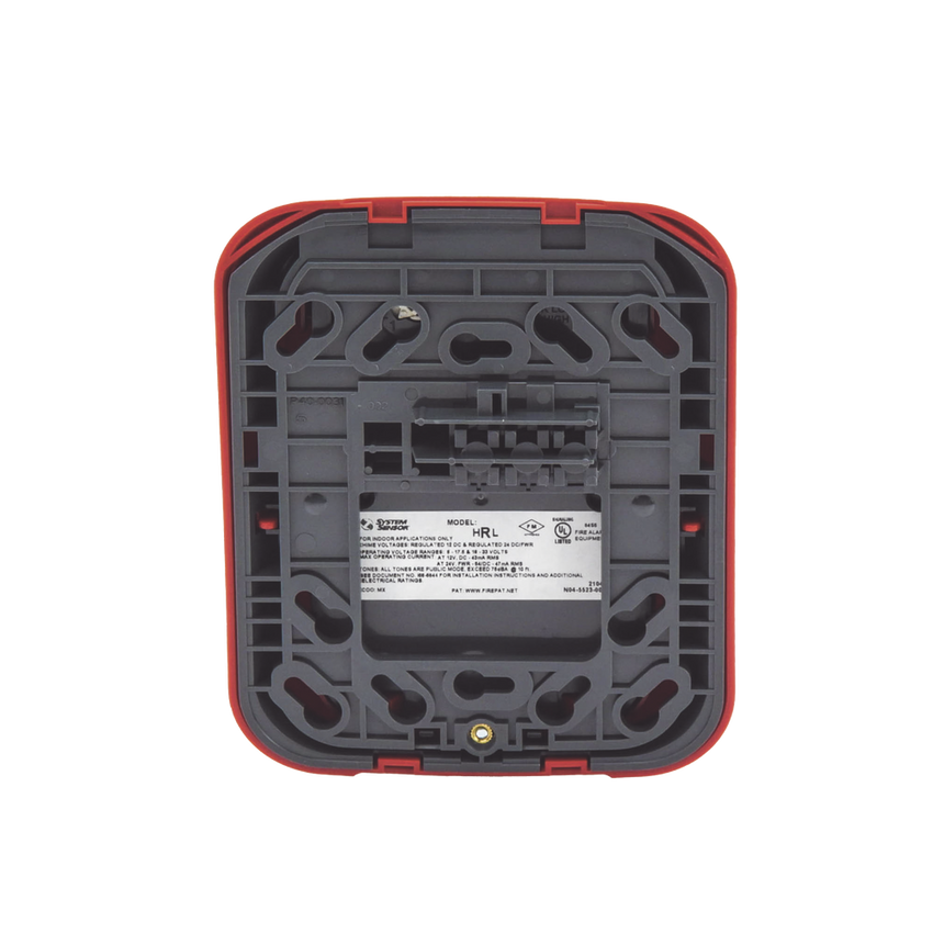 Sirena para Montaje en Pared, 12 a 24 Vcc, Color Rojo, Nuevo Diseño Moderno y Elegante y Menor Consumo de Corriente