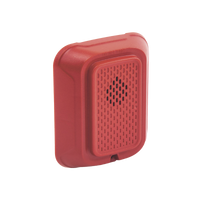 Sirena para Montaje en Pared, 12 a 24 Vcc, Color Rojo, Nuevo Diseño Moderno y Elegante y Menor Consumo de Corriente