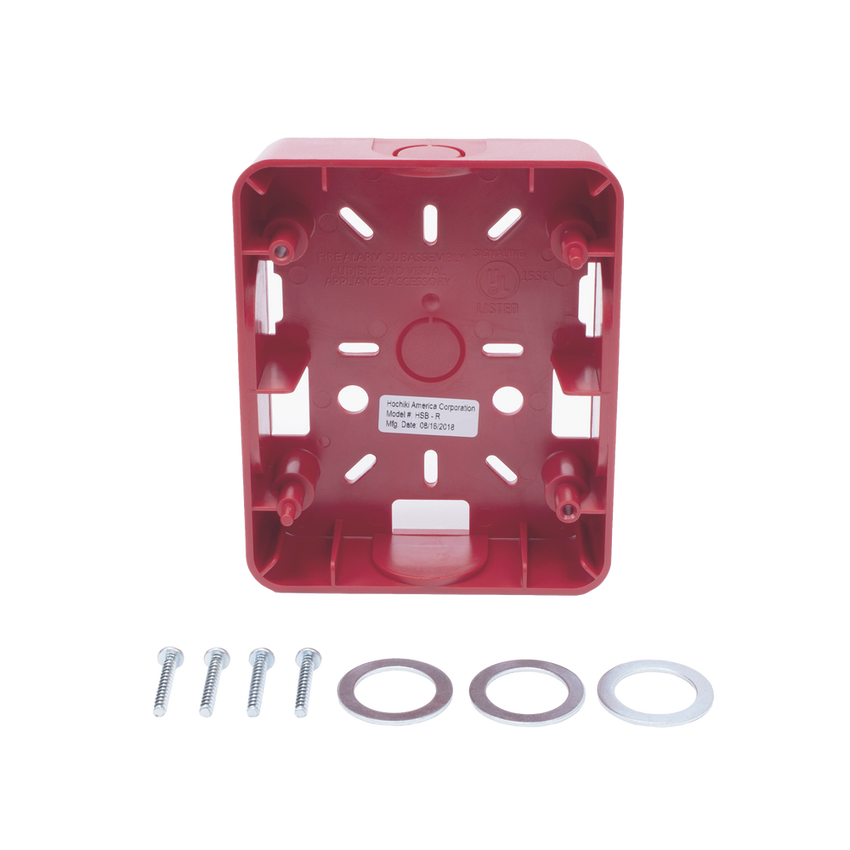 Caja Trasera Resistente a la Intemperie, Roja (para usar con la serie de estrobos HE) (0500-06360) De Hochiki