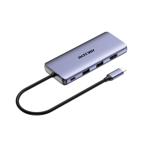 Hub (Adaptador) USB - C / 11 en 1 / 1 Salida HDMI (4K) / 2 Salida USB 2.0 / 2 Salidas USB 3.0 / 1 Salida VGA / 1 Salida SD (Memoria SD) / 1 Salida TF (Micro SD) / 1 Salida de Audio (8 - 48 KHz) / 1 Salida RJ45 / 1 Entrada USB - C (Carga Rapida)