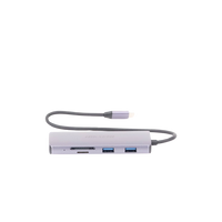Hub (Adaptador) USB - C / 8 en 1 / 1 Salida HDMI (4K) / 1 Salida USB 2.0 / 3 Salidas USB 3.0 / 1 Salida SD (Memoria SD) / 1 Salida TF (Micro SD) / 1 Entrada USB - C (Carga Rapida / 100 Watts)