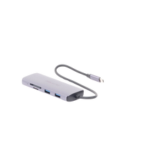 Hub (Adaptador) USB - C / 8 en 1 / 1 Salida HDMI (4K) / 1 Salida USB 2.0 / 3 Salidas USB 3.0 / 1 Salida SD (Memoria SD) / 1 Salida TF (Micro SD) / 1 Entrada USB - C (Carga Rapida / 100 Watts)