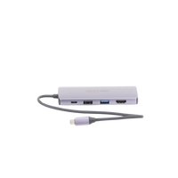 Hub (Adaptador) USB - C / 8 en 1 / 1 Salida HDMI (4K) / 1 Salida USB 2.0 / 3 Salidas USB 3.0 / 1 Salida SD (Memoria SD) / 1 Salida TF (Micro SD) / 1 Entrada USB - C (Carga Rapida / 100 Watts)