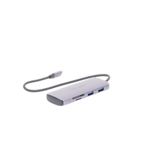 Hub (Adaptador) USB - C / 8 en 1 / 1 Salida HDMI (4K) / 1 Salida USB 2.0 / 3 Salidas USB 3.0 / 1 Salida SD (Memoria SD) / 1 Salida TF (Micro SD) / 1 Entrada USB - C (Carga Rapida / 100 Watts)
