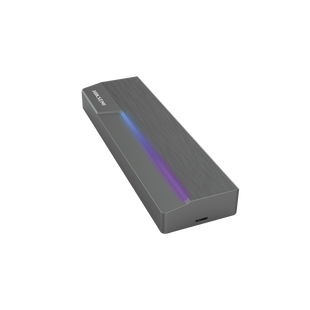 Carcasa para SSD M.2 y SATA (Enclosure) / Conector USB-C / ASUS Aura RGB SYNC  / Hasta 10 Gbps / Tamaños: 2242, 2260 y 2280