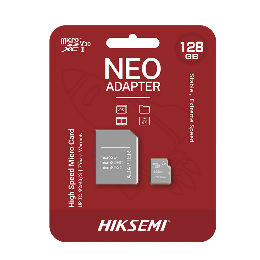 Memoria microSD con Adaptador Ideal para Celular o Tablet / 128 GB / Multipropósito / Clase 10 / 92 MB/s Lectura / 50 MB/s Escritura