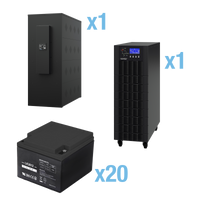 UPS Trifásico de 20 kVA/18 kW, Topología Online Doble Conversión, Voltaje de 208/220 Vca de L-L, Respaldo de 5 Minutos al 100% de Carga, Incluye Módulo y Banco de Baterías