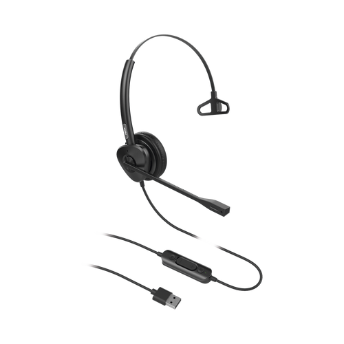 Diadema monoaural con tecnología antishock para teléfonos IP FANVIL con interfaz USB con micrófono de cancelación de ruido, larga durabilidad