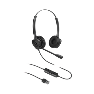 Diadema binaudal (duo) con tecnología antishock para teléfonos IP FANVIL USB con micrófono de cancelación de ruido, larga durabilidad