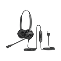 Diadema binaudal (duo) con tecnología antishock para teléfonos IP FANVIL USB con micrófono de cancelación de ruido, larga durabilidad