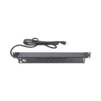 Multicontacto Horizontal (PDU) de 6 Contactos (NEMA 5-15R) Rack 19" 1UR. Voltaje Entrada/Salida: 120Vca/15A