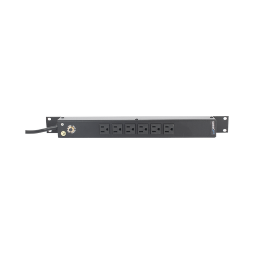 Multicontacto Horizontal (PDU) de 6 Contactos (NEMA 5-15R) Rack 19" 1UR. Voltaje Entrada/Salida: 120Vca/15A